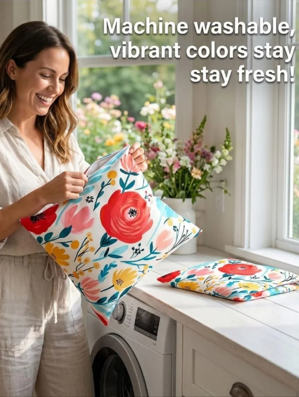 NEW! Vibrant Floral Indoor/Outdoor Pillow Covers Set Of 2